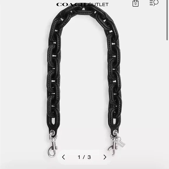Coach | Accessories | Coach Black Leather Chain Strap In  display picture 1